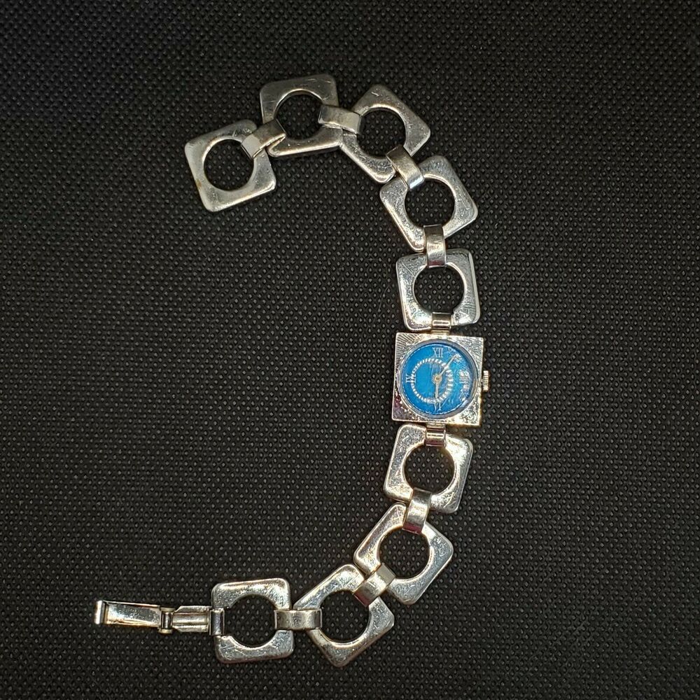 Vintage watch Crown Trifari signed MCM wind-up 17 Jewels link bracelet TESTED